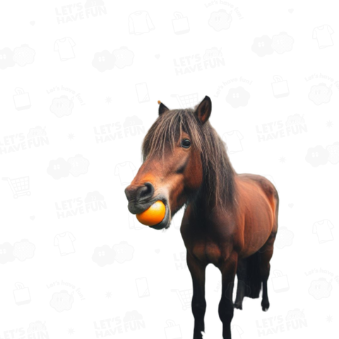 Horse eating oranges(みかんを食べる馬)