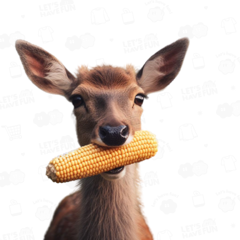 Deer eating corn(トウモロコシを食べる鹿)