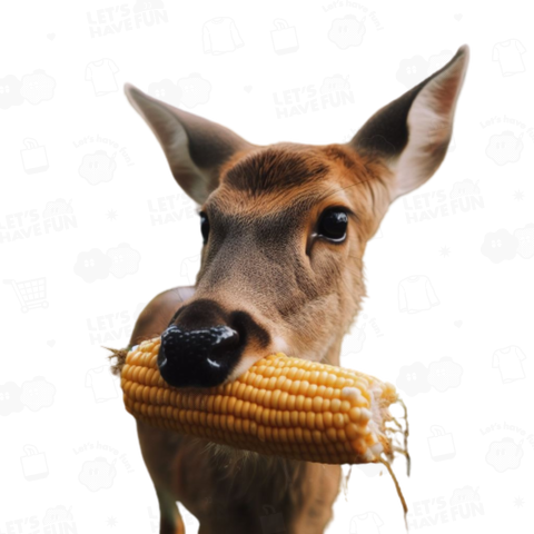 Deer eating corn(トウモロコシを食べる鹿)