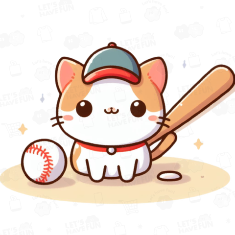 Cat playing baseball(野球をする猫)