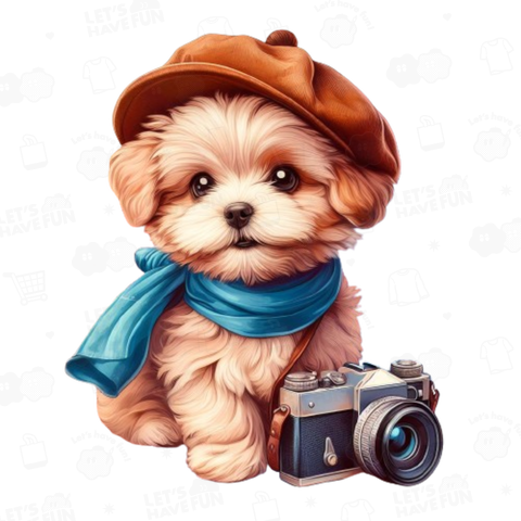 Dog with camera(カメラを持った犬)