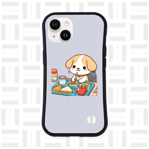 Dog eating lunch(お弁当を食べる犬)