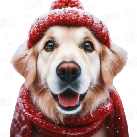 Dog with scarf(マフラーをつけた犬)