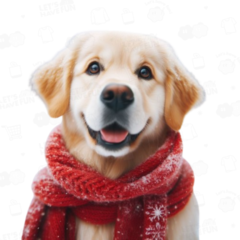 Dog with scarf(マフラーをつけた犬)