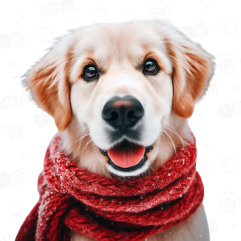 Dog with scarf(マフラーをつけた犬)