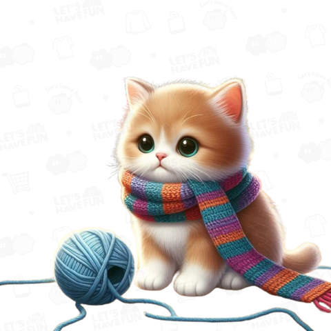 cat with a scarf(マフラーを付けた猫)