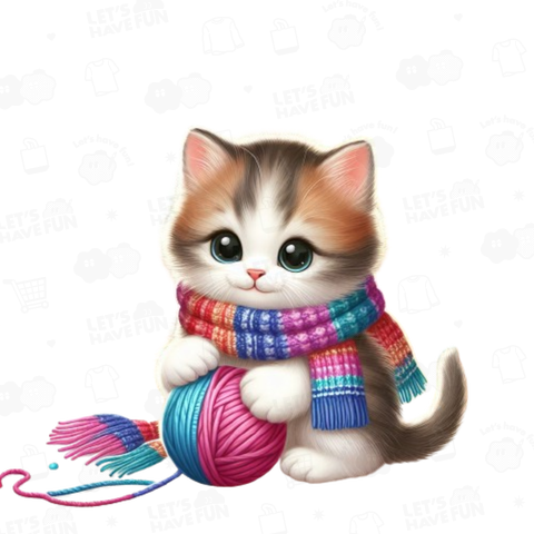 cat with a scarf(マフラーを付けた猫)