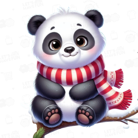 Panda with muffler(マフラーを付けたパンダ)