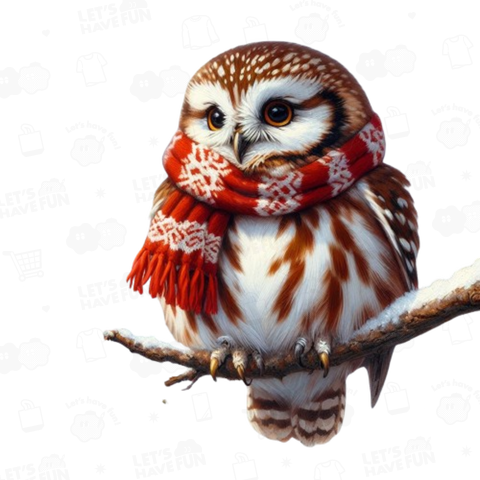 Owl with gloves(手袋をつけたフクロウ)