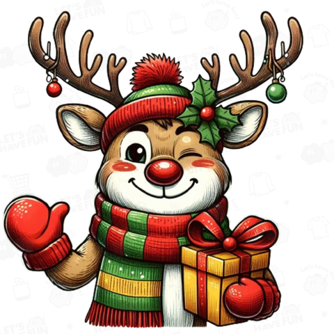 Reindeer with presents(プレゼントを持ったトナカイ)