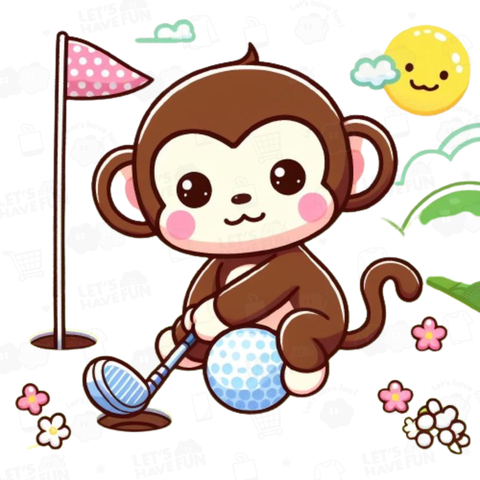 Golfing monkeys(ゴルフをする猿)