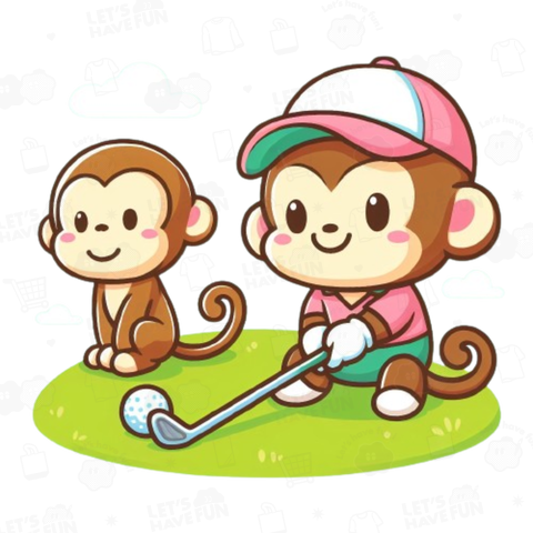 Golfing monkeys(ゴルフをする猿)