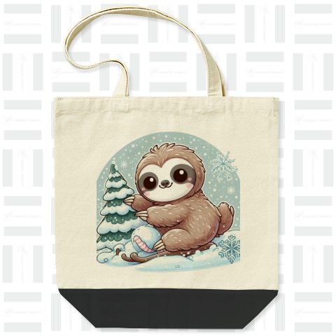 Sloth playing in the snow(雪で遊ぶナマケモノ)