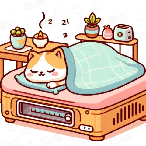Cat sleeping in a warm bed(温かいベットで寝る猫)