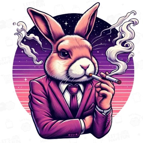 Rabbits smoking cigarettes(煙草を吸うウサギ)