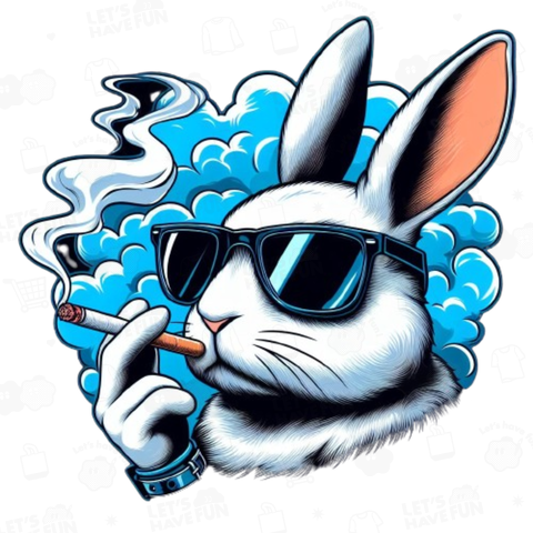 Rabbits smoking cigarettes(煙草を吸うウサギ)