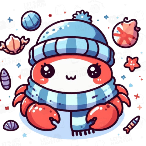 Crab with scarf(マフラーを着けたカニ)