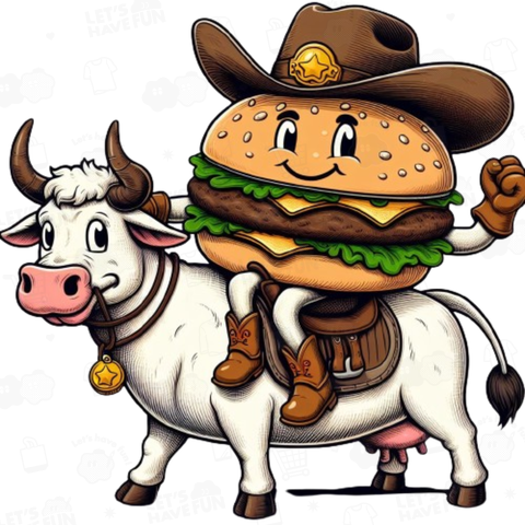 Cow Riding Hamburger(牛に乗るハンバーガー)