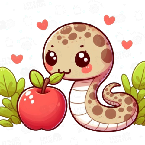 Snake eating apple(リンゴを食べる蛇)