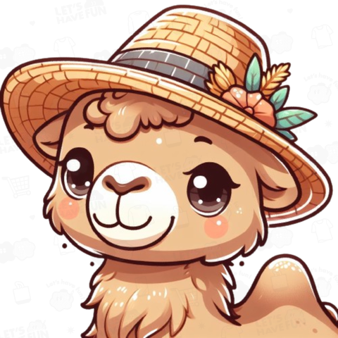 Camel with straw hat(麦わら帽子をかぶったラクダ)