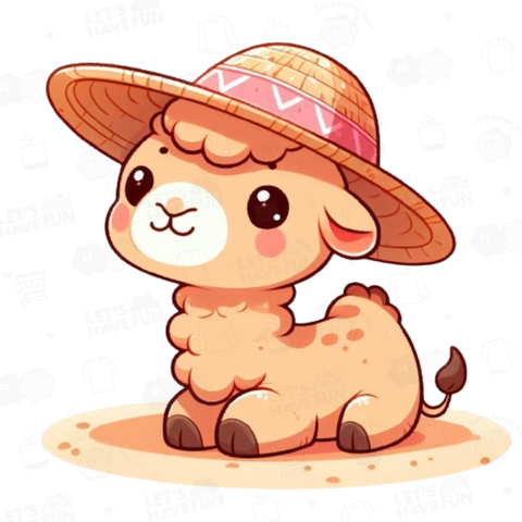 Camel with straw hat(麦わら帽子をかぶったラクダ)