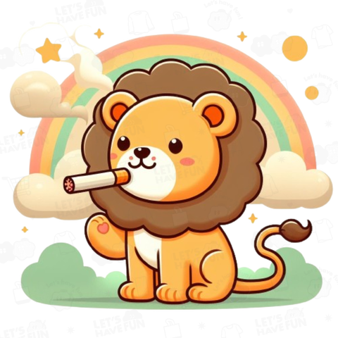 Cigarette-smoking lion(タバコ吸うライオン)