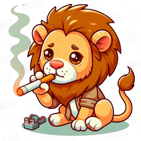 Cigarette-smoking lion(タバコ吸うライオン)