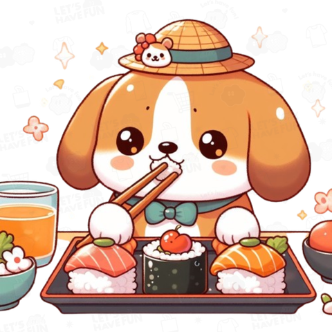 Sushi eating dog(寿司食べる犬)