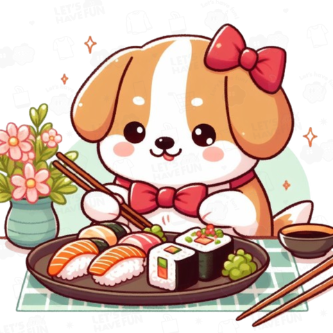 Sushi eating dog(寿司食べる犬)