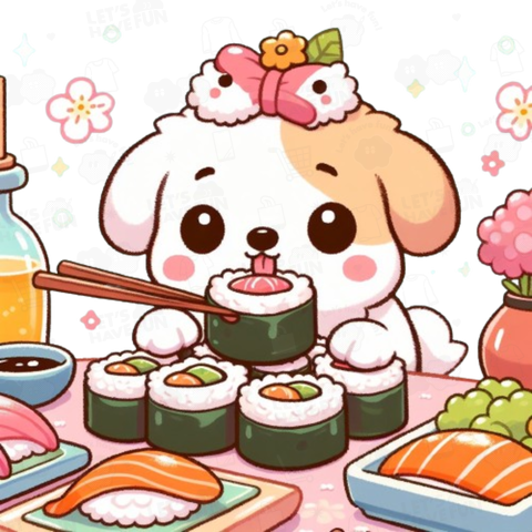 Sushi eating dog(寿司食べる犬)