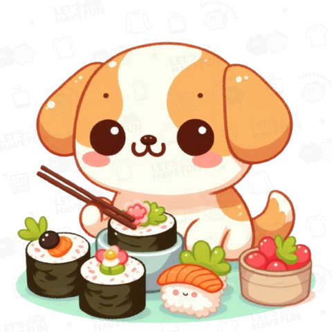 Sushi eating dog(寿司食べる犬)