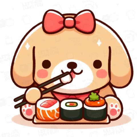 Sushi eating dog(寿司食べる犬)