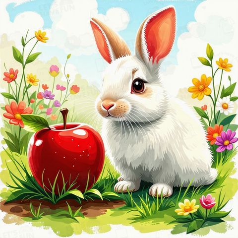 リンゴとウサギ
