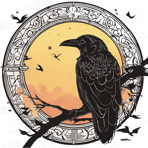 カラスと月「Crow and moon」