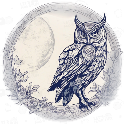 梟と月「 owl and moon」