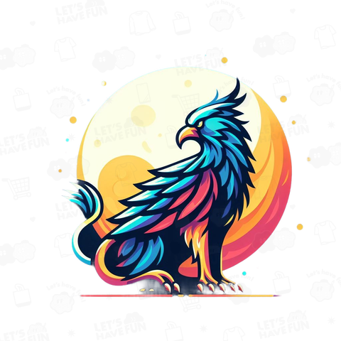 鷲獅子と月「griffon and moon」