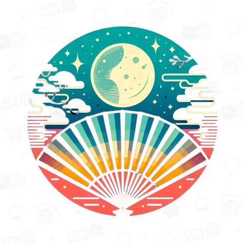 扇子と月「fan and moon」