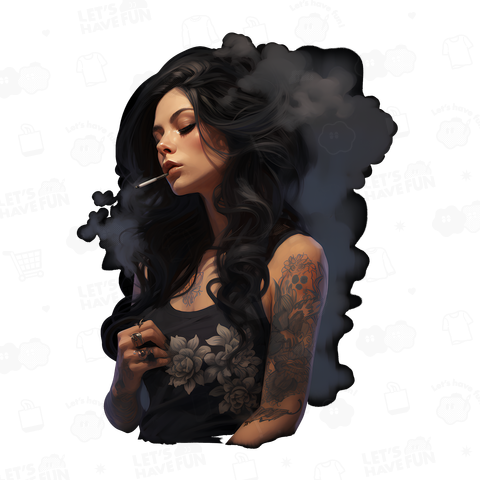 Smoking Black Hair 01