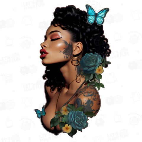 Butterfly & Curly hair 01