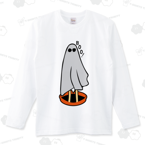 ハロウィン BOO! ロングTシャツ(5.6オンス)