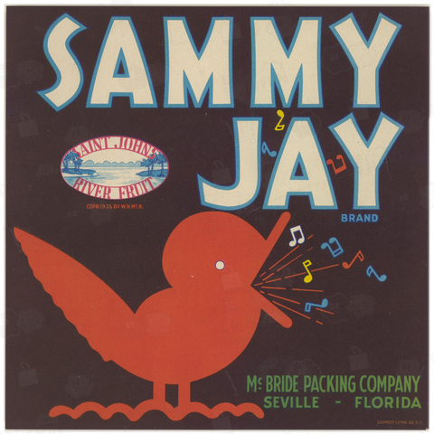 Sammy Jay Brand Citrus Label