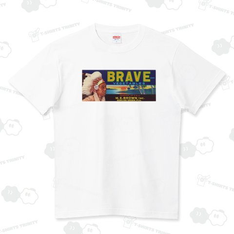 Brave Brand Vegetables Label ハイクオリティーTシャツ(5.6オンス)