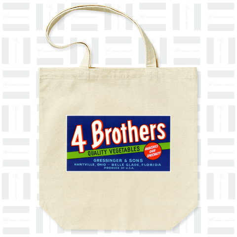 4 Brothers Quality Vegetables Label トートバッグ Mサイズ