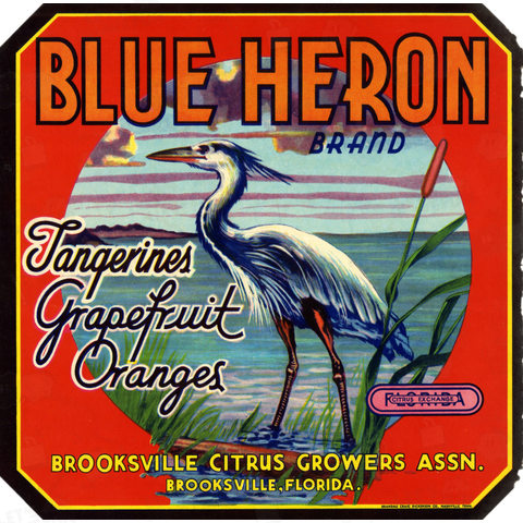 Blue Heron Brand Citrus Label