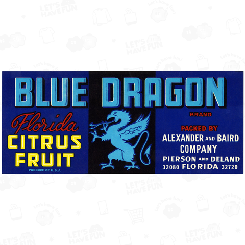 Blue Dragon Florida Citrus Fruit Label