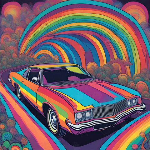 Rainbow car