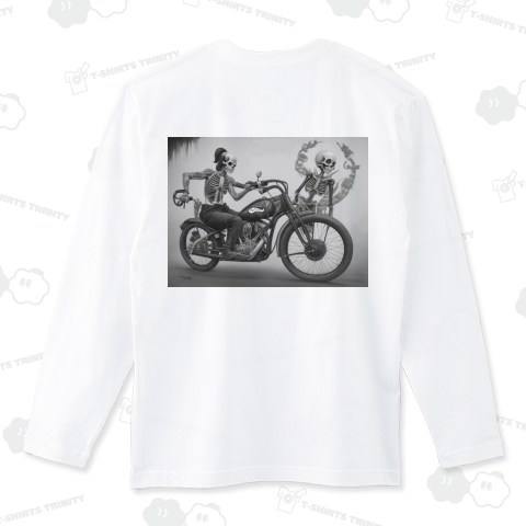 chopper Bike Riding Skeleton ロングTシャツ(5.6オンス)