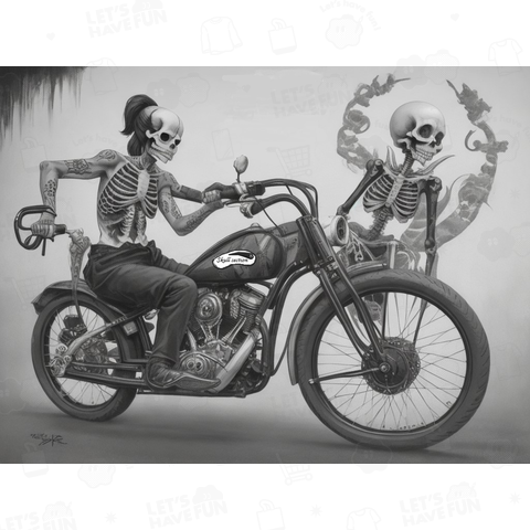 chopper Bike Riding Skeleton