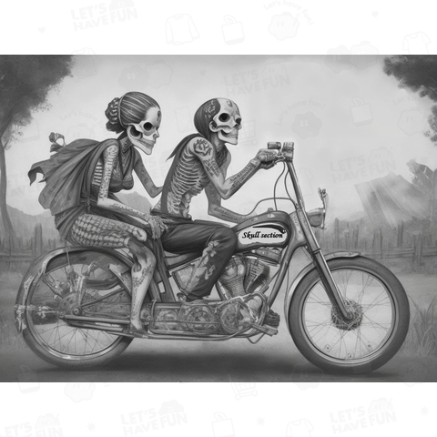 chopper Bike Ride Skeleton