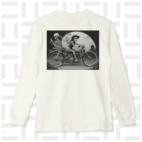 Full Moon Night Motorcycle Riding Skeleton